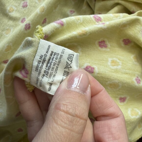 Gudrun Sjoden Floral Print Green/Pink Modal/Organic Cotton Short Sleeve Shirt M - Picture 8 of 10